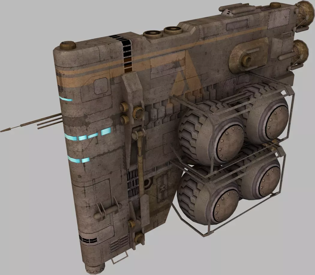 Tardigrade fuel hauler Low-poly 3D model_0