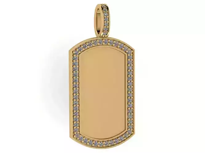 Diamond Dog Tag Pendant