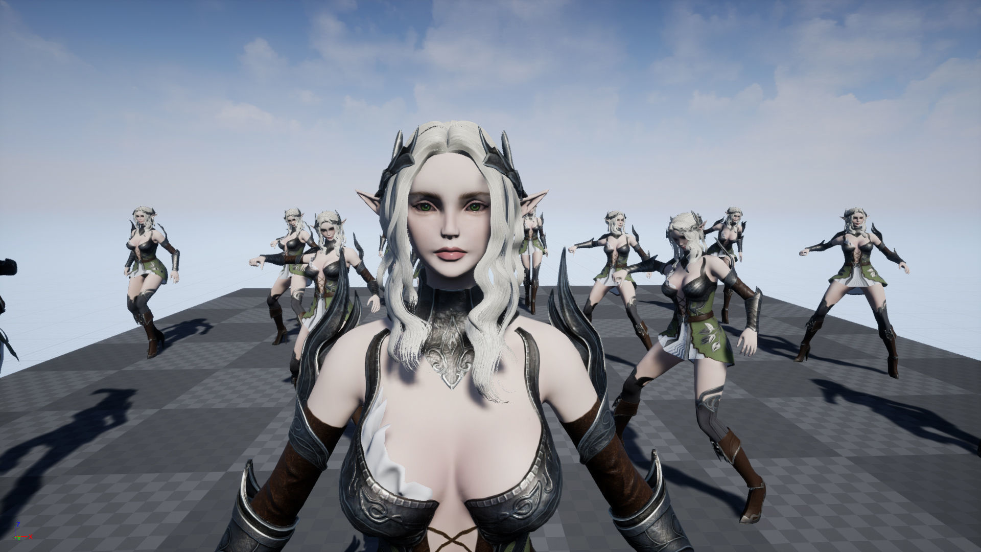 Silvia female elf in armor Low-poly 3D model_19
