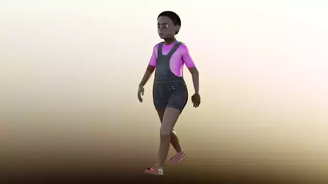chlidren rigged 3D model