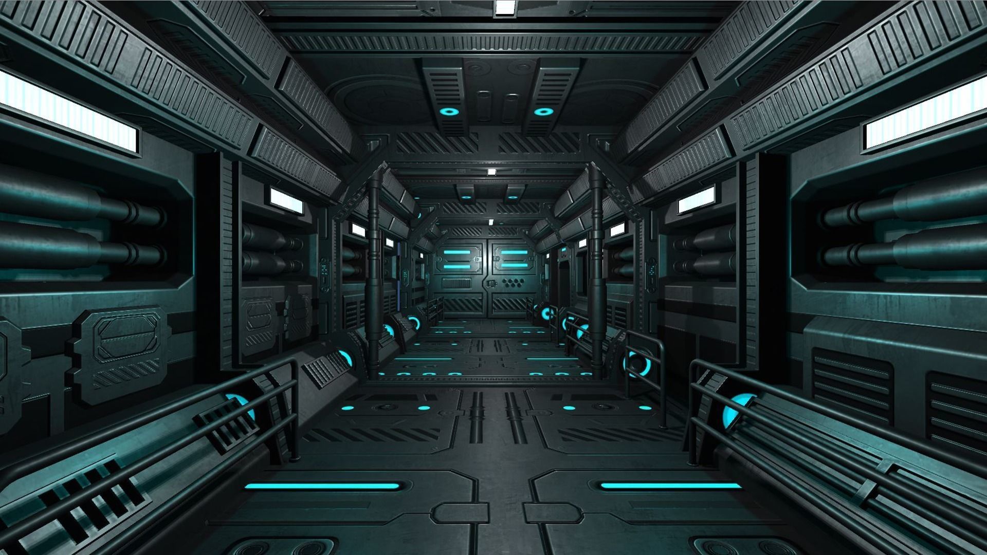 Sci-Fi Modular Hallway Low-poly 3D model Low-poly 3D model_12