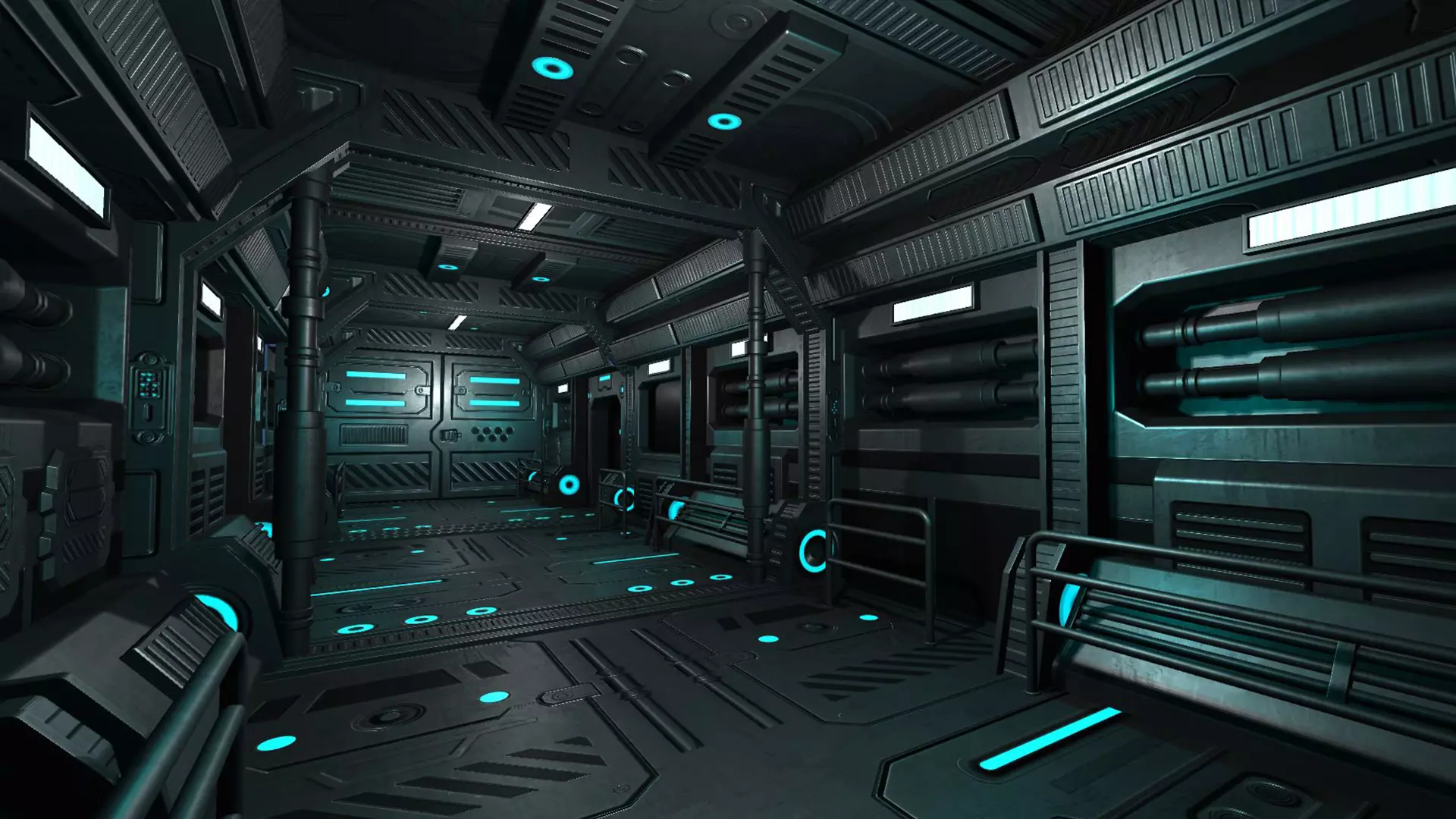 Sci-Fi Modular Hallway Low-poly 3D model Low-poly 3D model_0