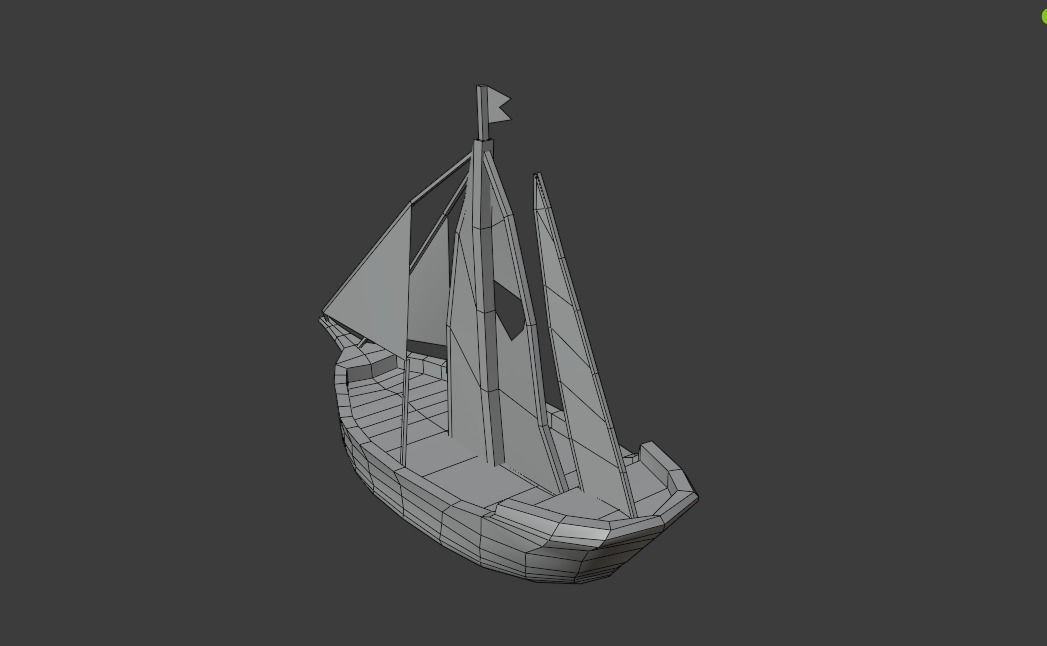 Realistic PBR low poly Brig Low-poly 3d model sailboat in oce... Low-poly 3D model_3