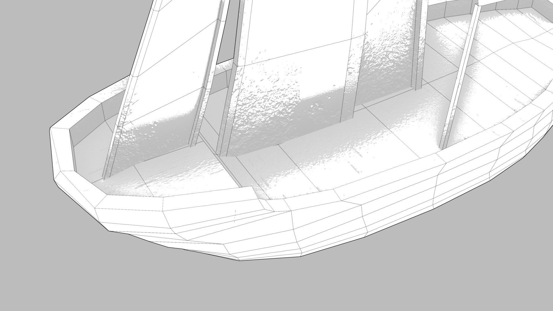 Realistic PBR low poly Brig Low-poly 3d model sailboat in oce... Low-poly 3D model_4