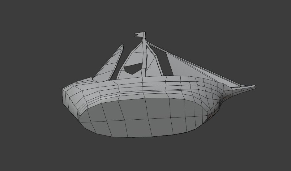 Realistic PBR low poly Brig Low-poly 3d model sailboat in oce... Low-poly 3D model_1