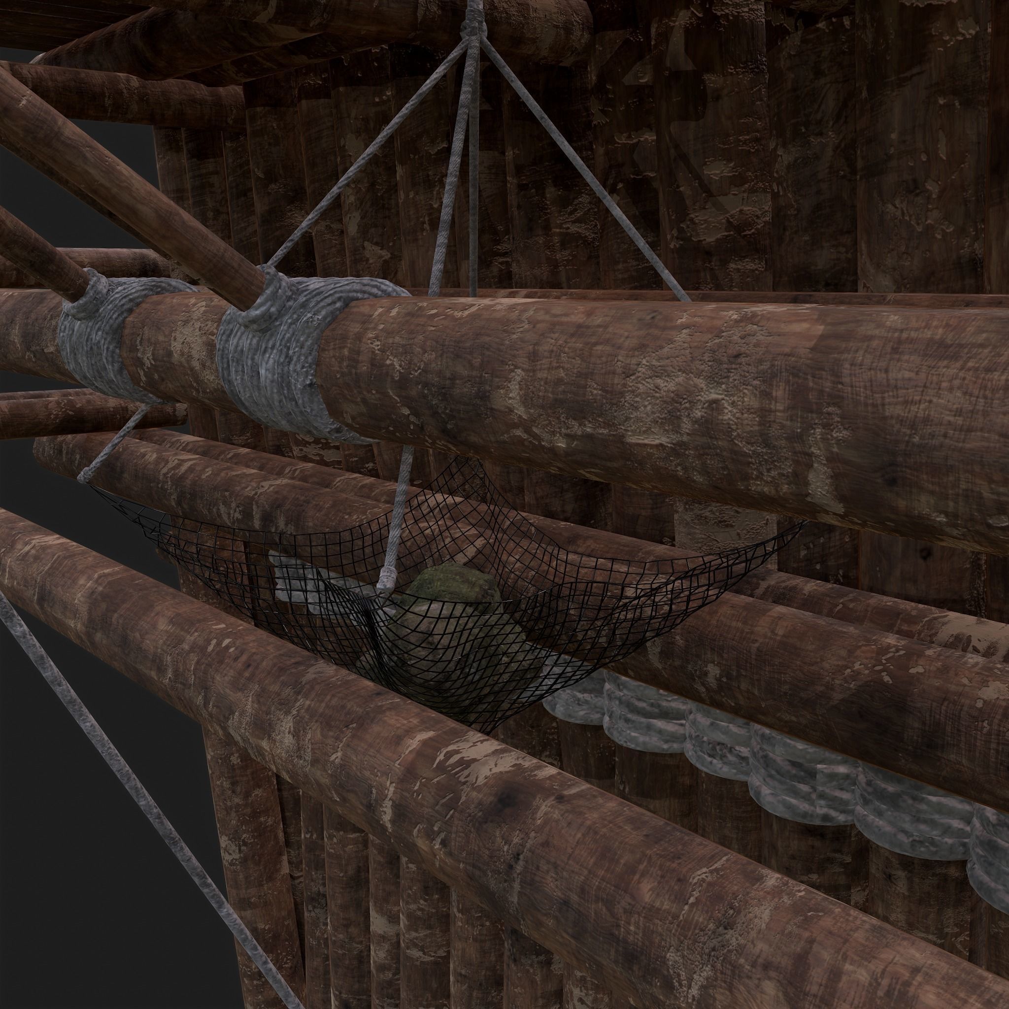 Medieval Style Guarded Modular Walls Low-poly 3D model_69