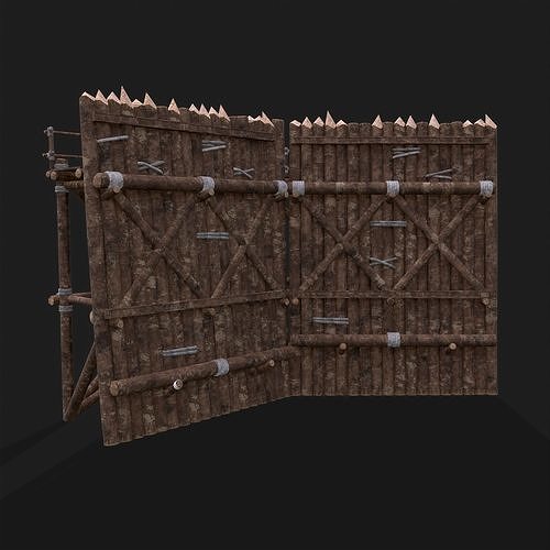 Medieval Style Guarded Modular Walls Low-poly 3D model 6