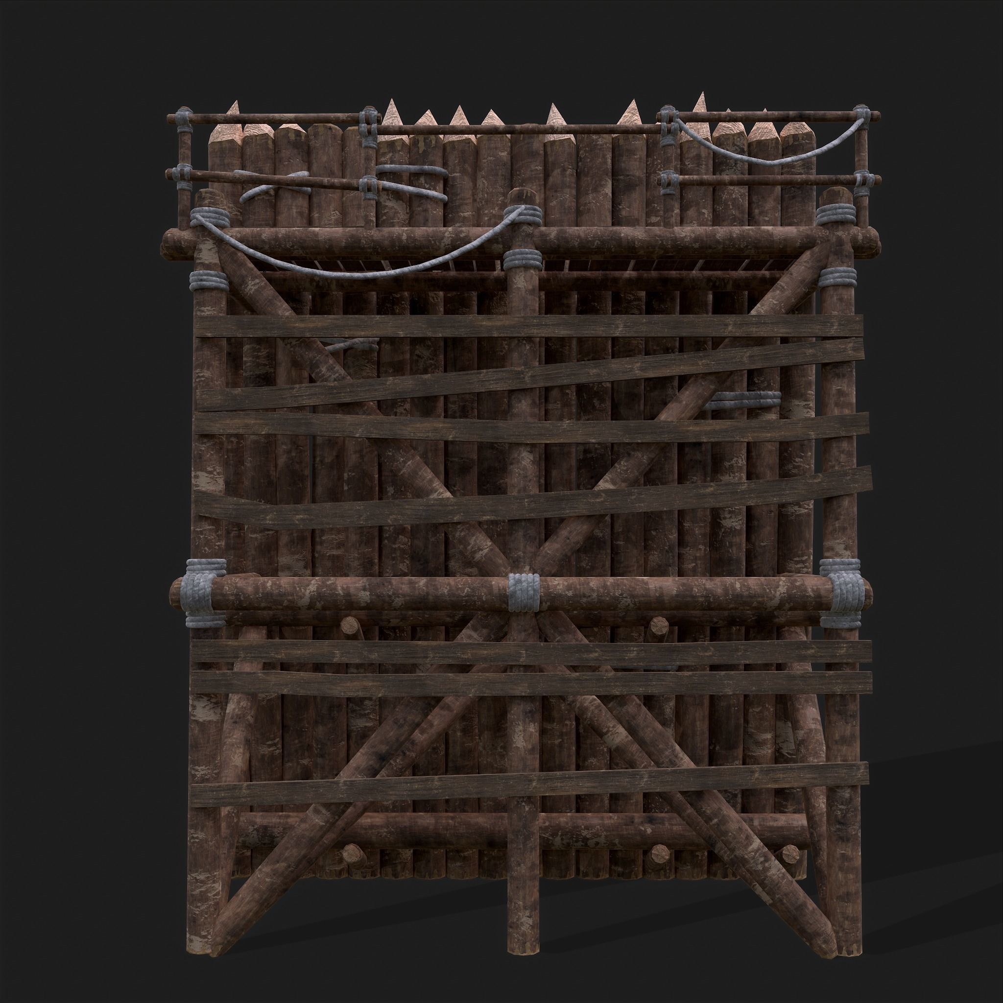 Medieval Style Guarded Modular Walls Low-poly 3D model_72