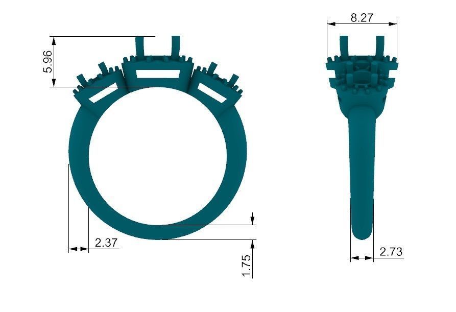 Solitaire Ring 3D print model_8