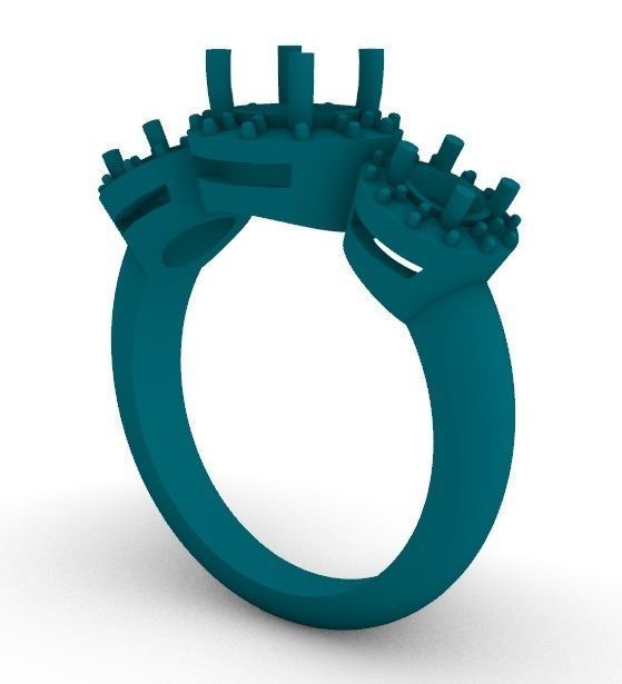 Solitaire Ring 3D print model_5