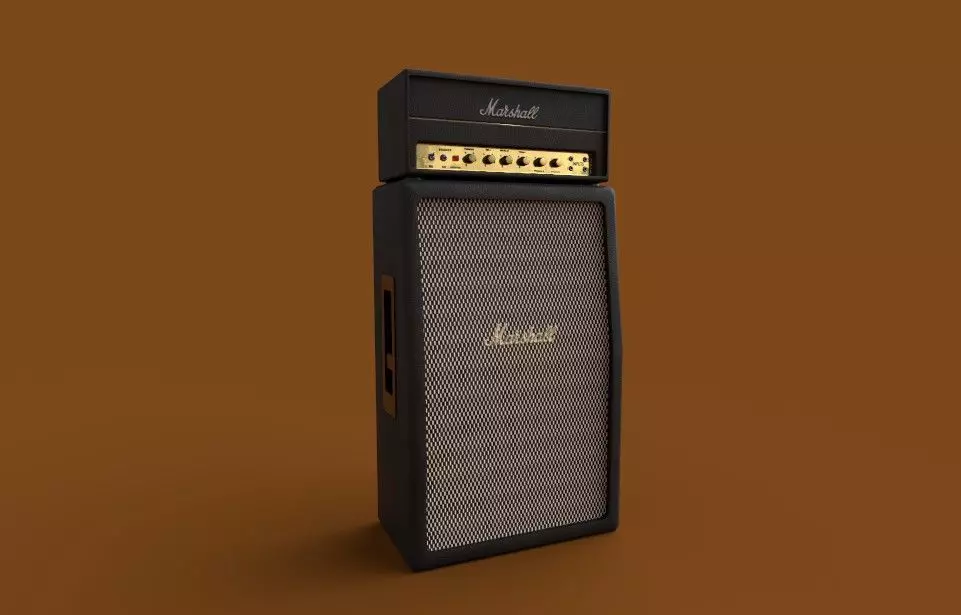 Amp Guitar Marshall Low-poly 3D model
