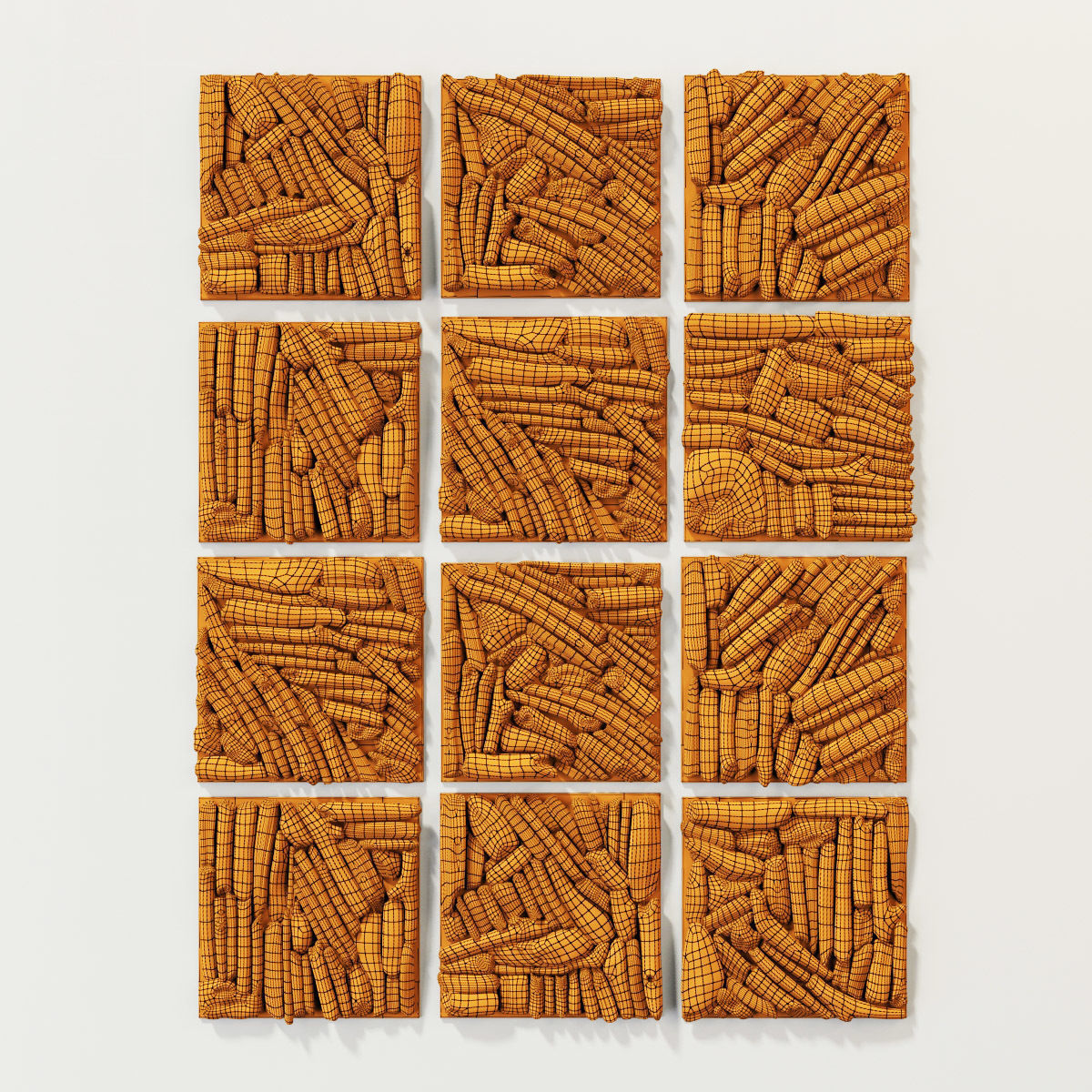 Rectangle  panel branch splinter Big n6 3D model_10