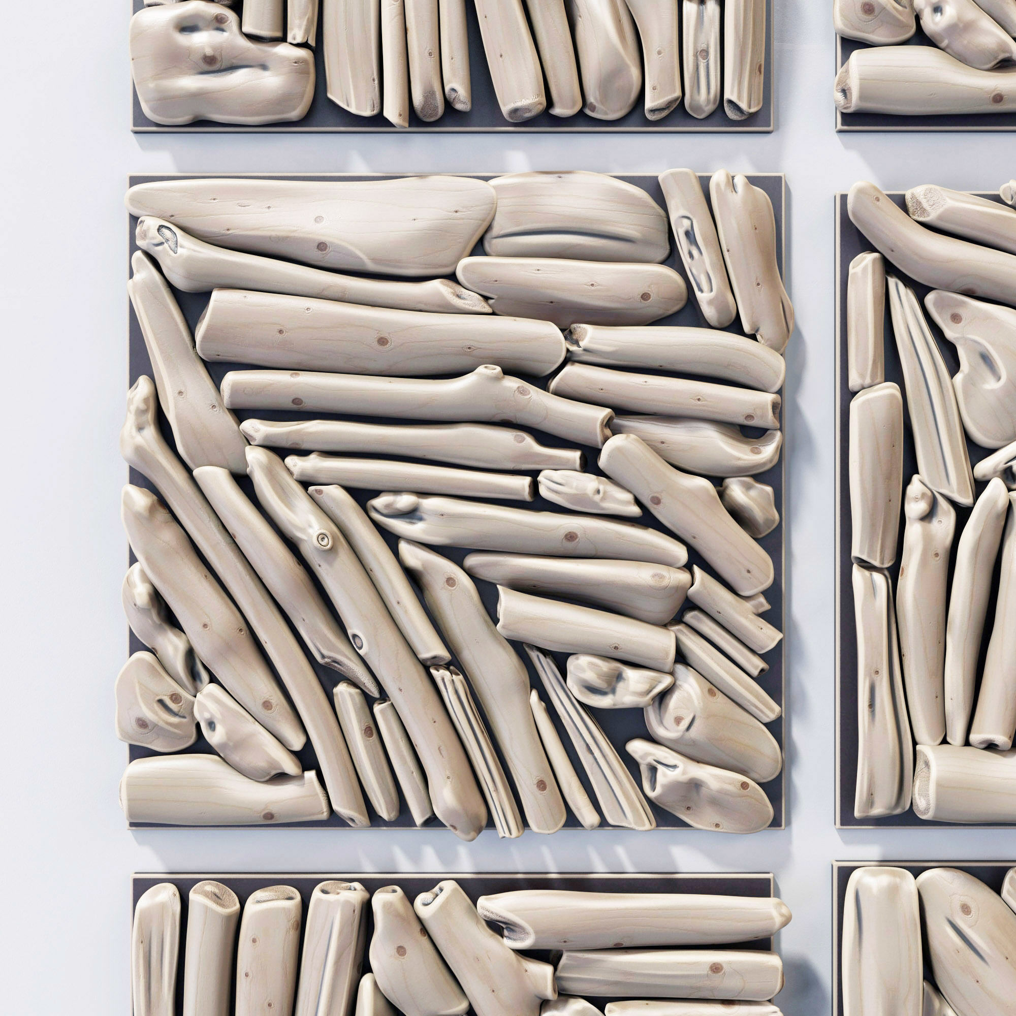 Rectangle  panel branch splinter Big n6 3D model_2