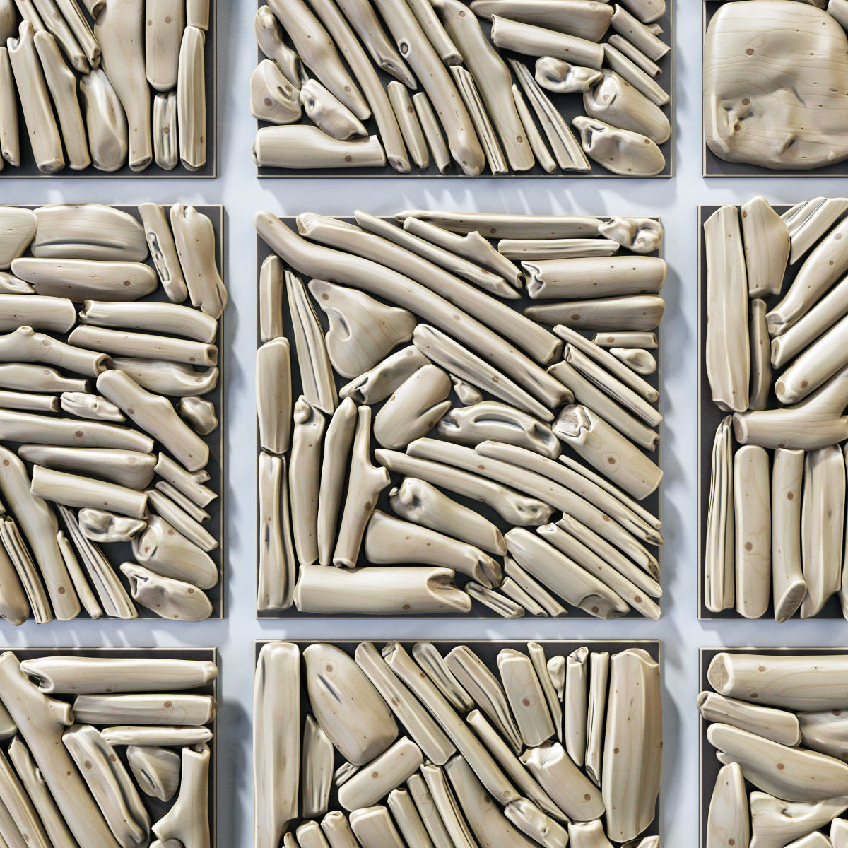 Rectangle  panel branch splinter Big n6 3D model_6