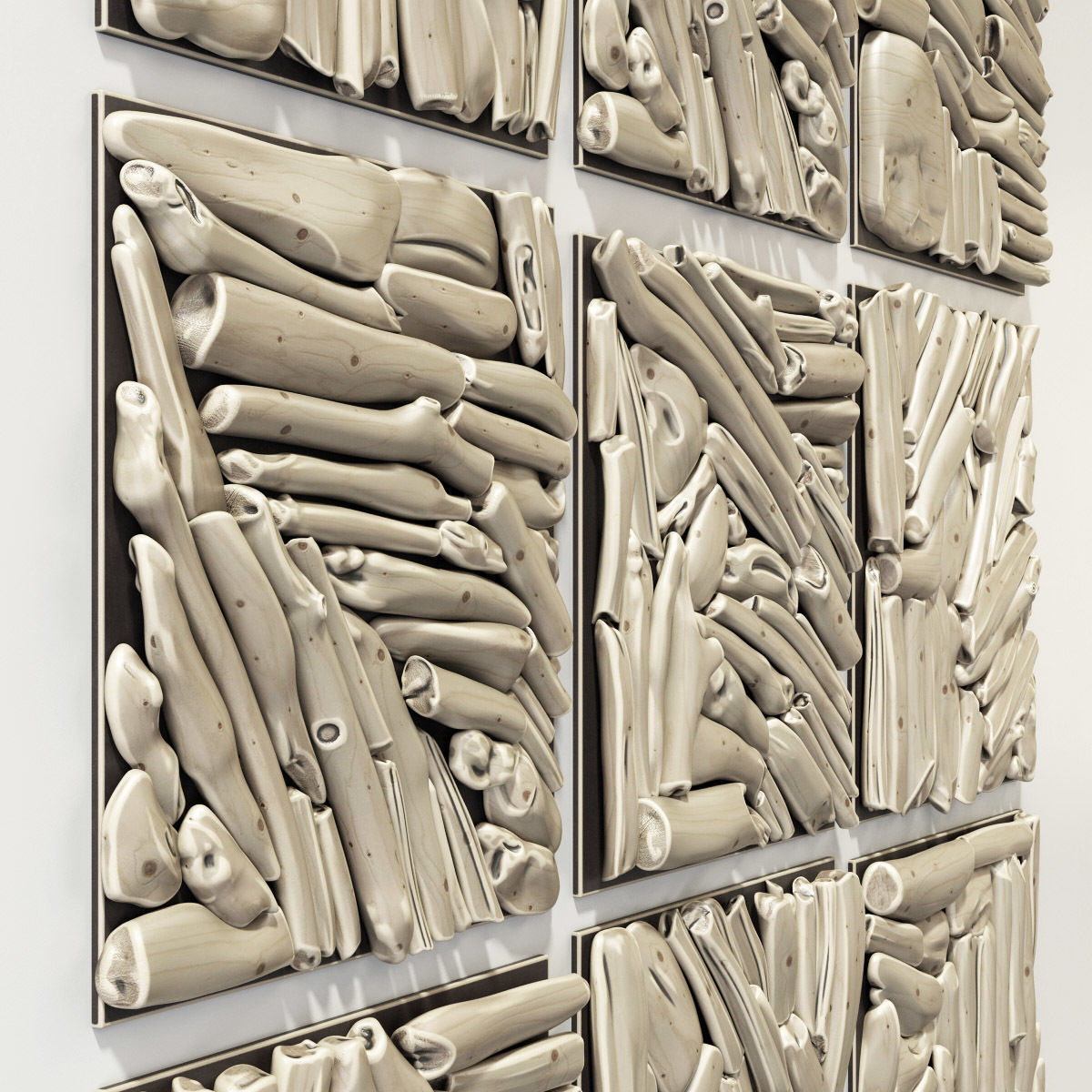 Rectangle  panel branch splinter Big n6 3D model_5