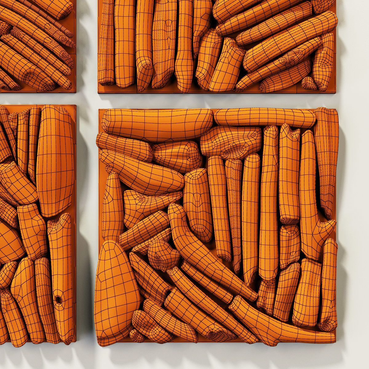 Rectangle  panel branch splinter Big n6 3D model_11