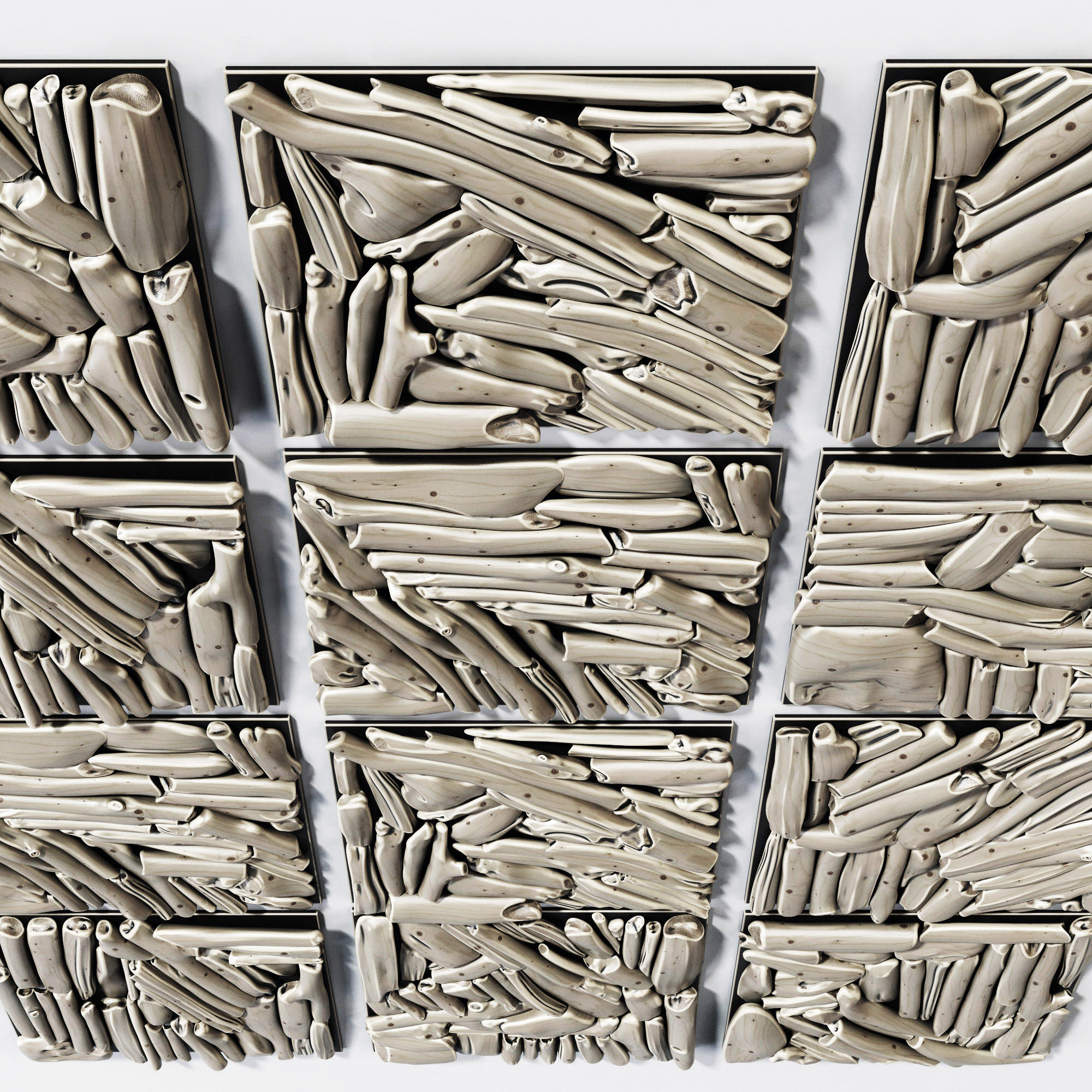 Rectangle  panel branch splinter Big n6 3D model_3