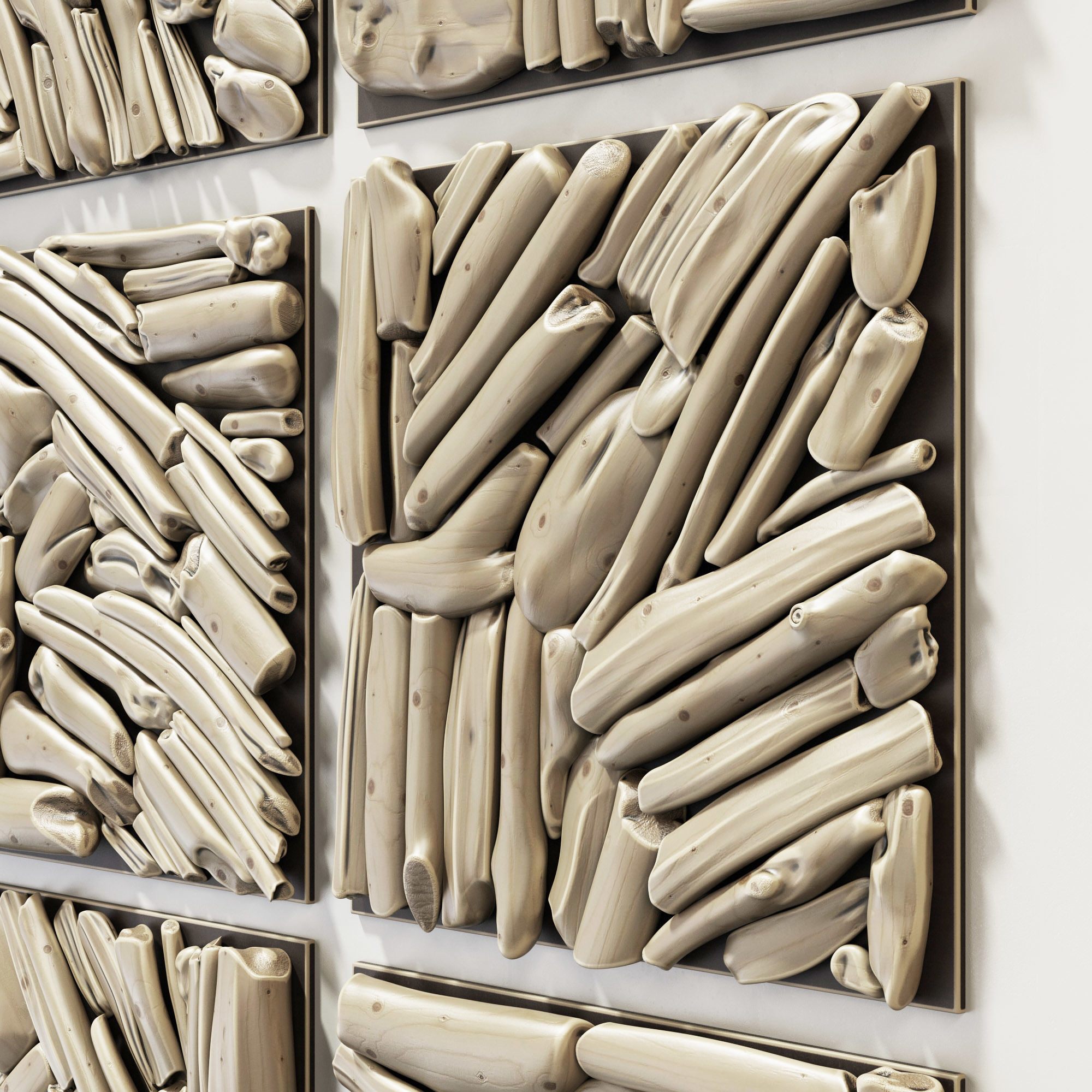 Rectangle  panel branch splinter Big n6 3D model_4