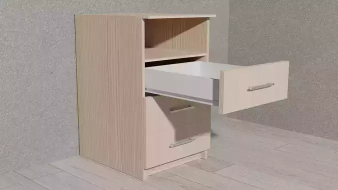 Bedside table with pull-out shelves