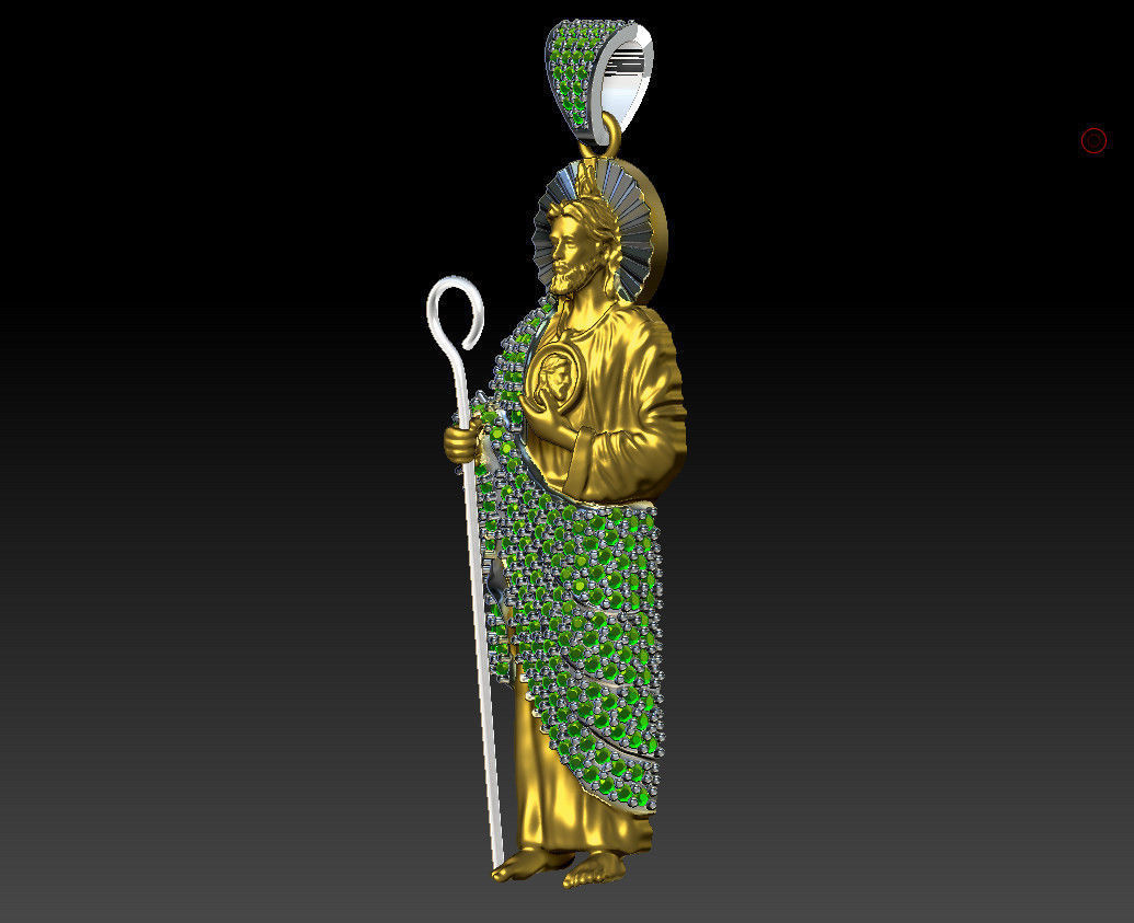 Pendant Saint Jude Thaddeus gems 3D print model_3