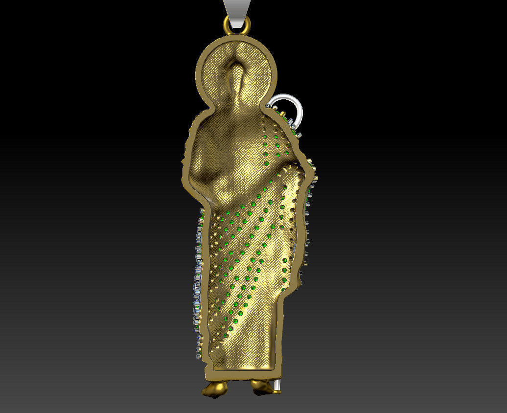 Pendant Saint Jude Thaddeus gems 3D print model_4