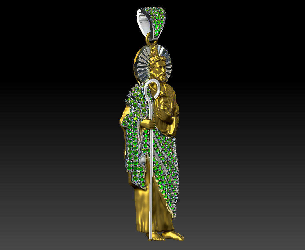 Pendant Saint Jude Thaddeus gems 3D print model_2