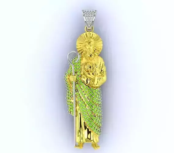 Pendant Saint Jude Thaddeus gems 3D print model