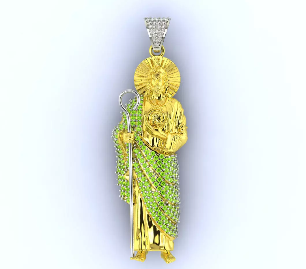 Pendant Saint Jude Thaddeus gems 3D print model_0