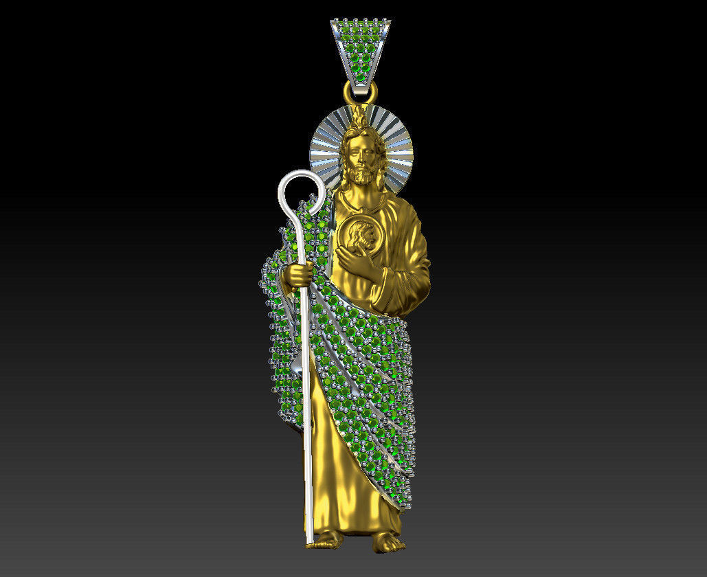 Pendant Saint Jude Thaddeus gems 3D print model_1