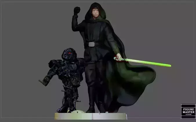 LUKE SKYWALKER 2 STARWARS MANDALORIAN DISNEY STATUE