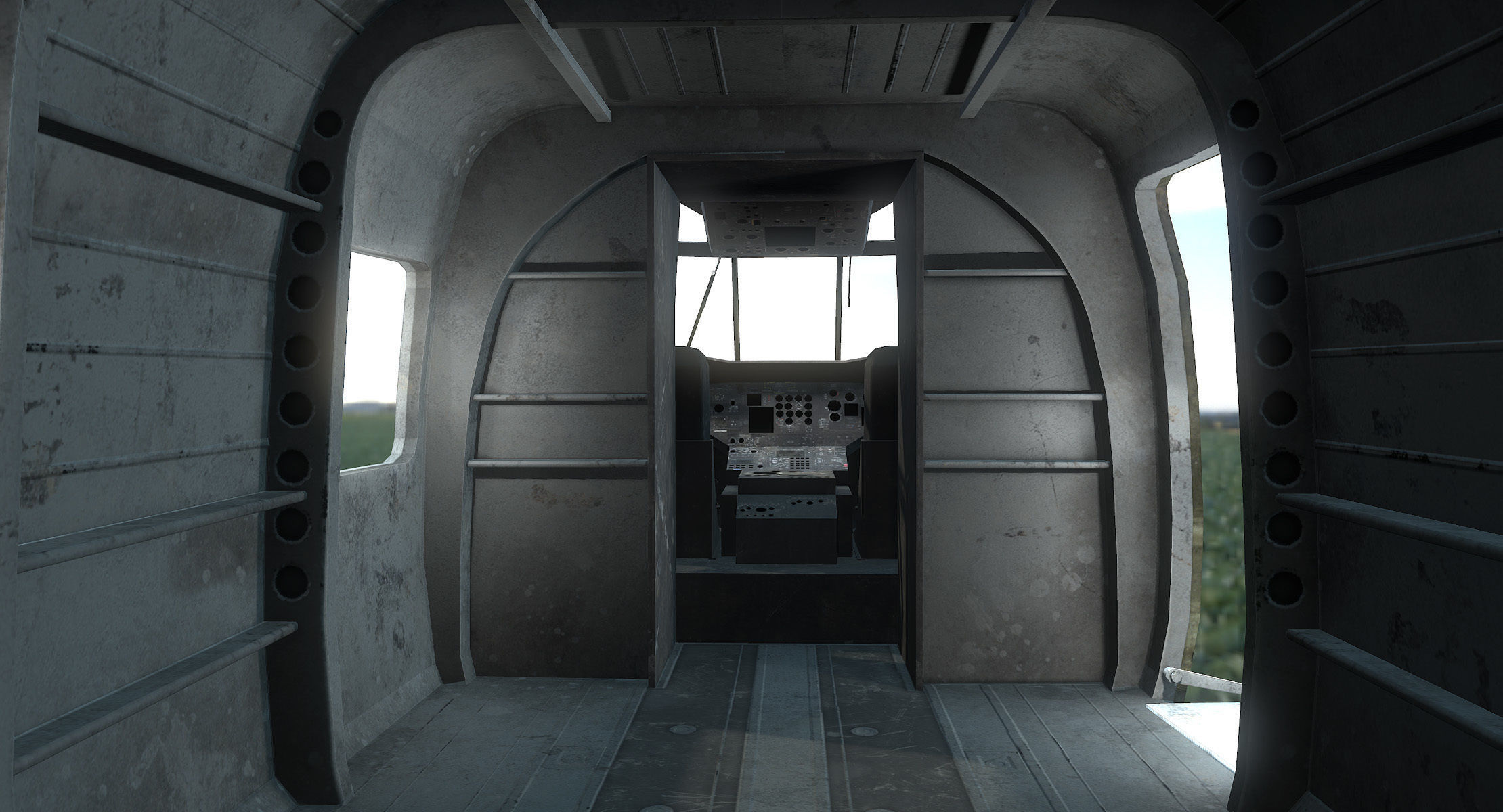 CH-47 Chinook Wrecked Low-poly 3D model_17