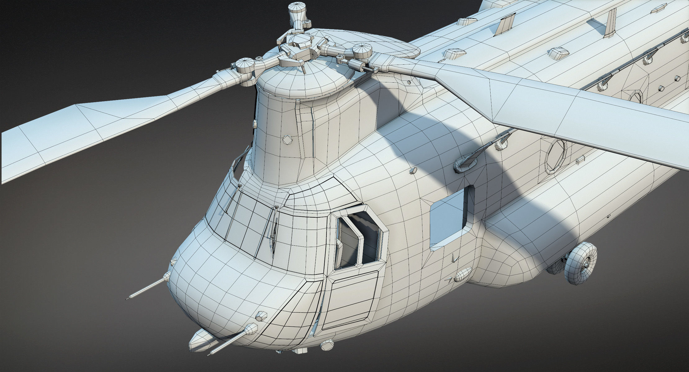 CH-47 Chinook Wrecked Low-poly 3D model_21