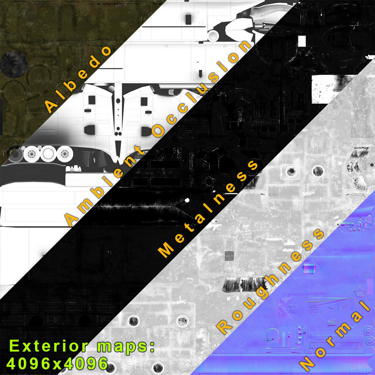 CH-47 Chinook Wrecked Low-poly 3D model_23