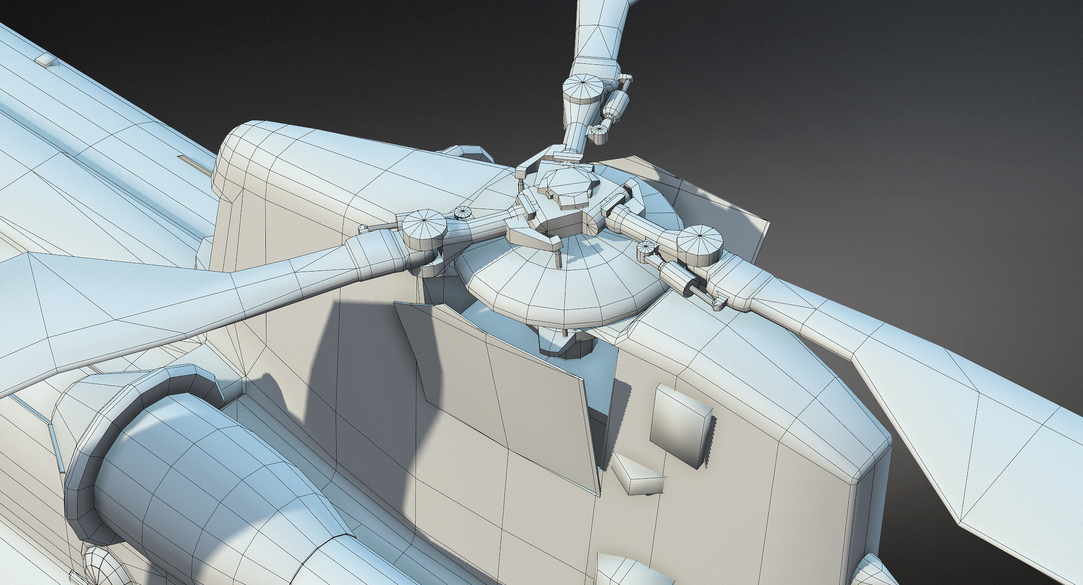 CH-47 Chinook Wrecked Low-poly 3D model_20