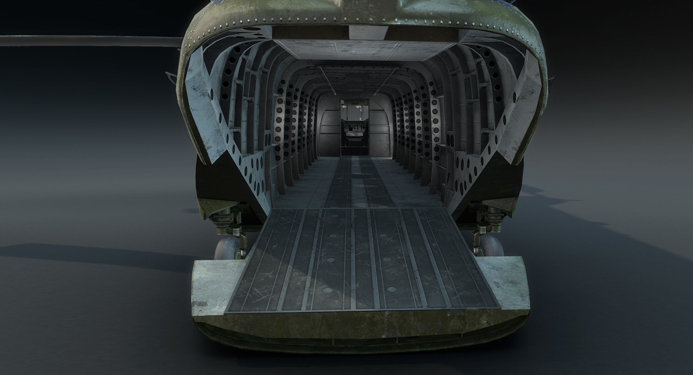 CH-47 Chinook Wrecked Low-poly 3D model_15