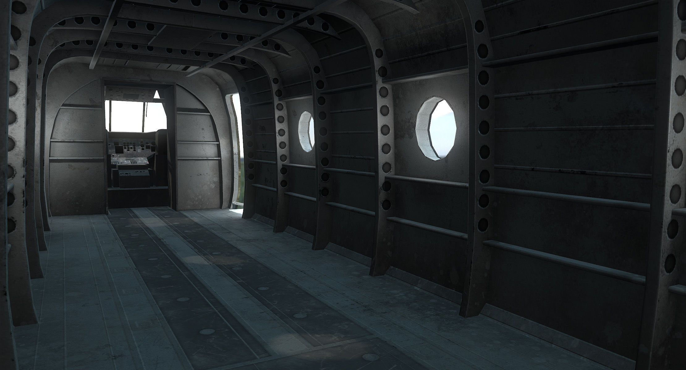 CH-47 Chinook Wrecked Low-poly 3D model_16