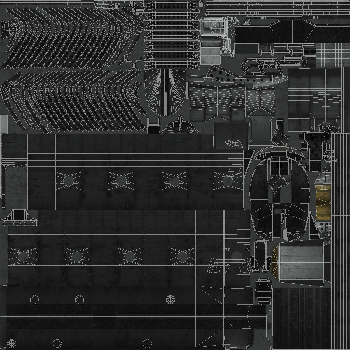 CH-47 Chinook Wrecked Low-poly 3D model_26
