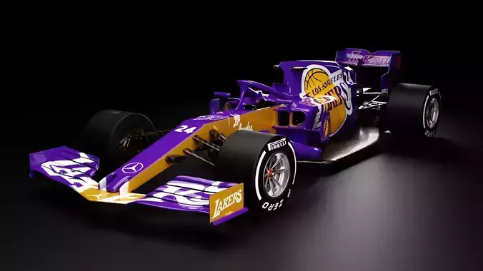 Formula one car F1 bolid Lakers Los Angeles Kobe Bryant 3D model