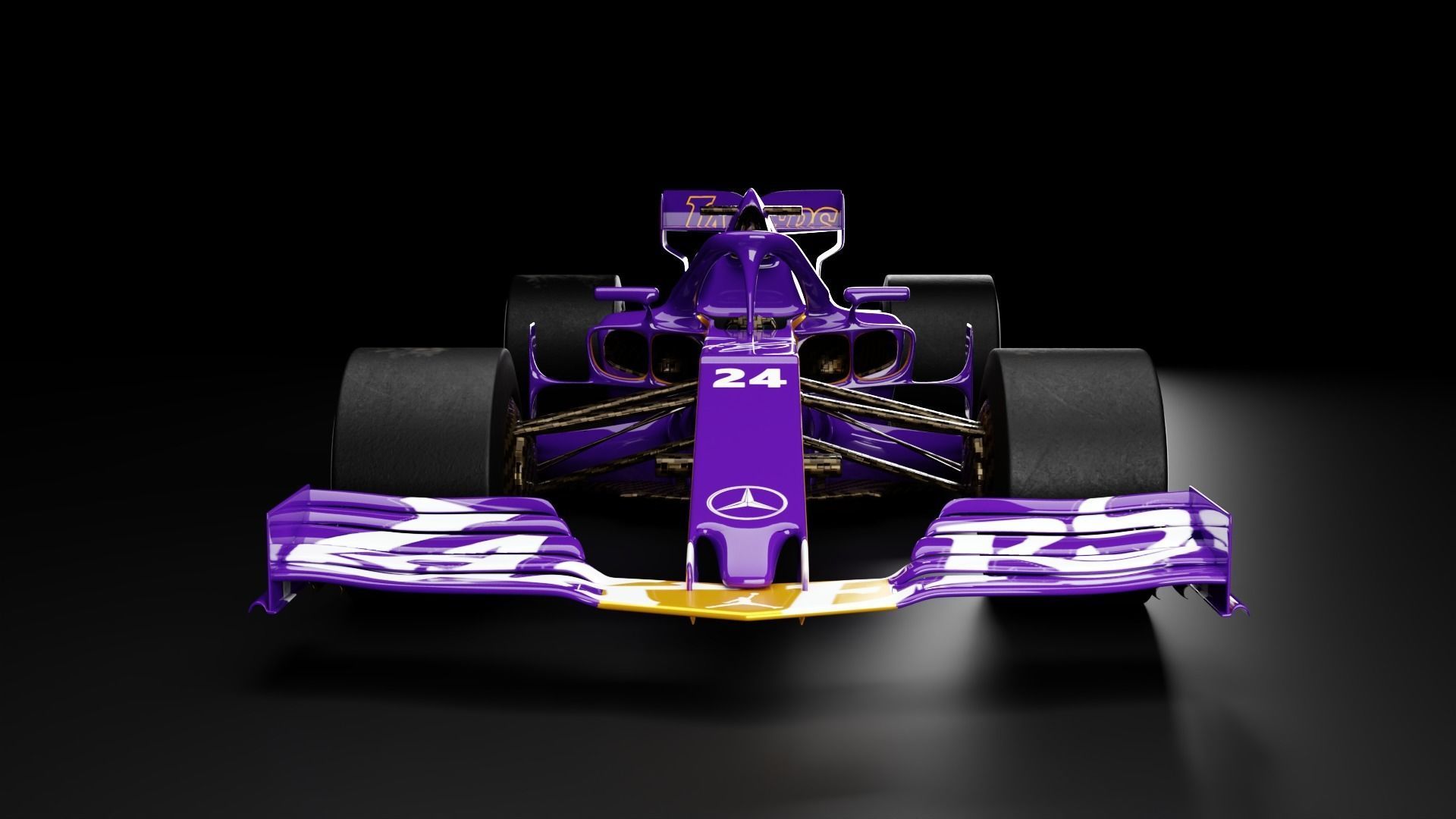 Formula one car F1 bolid Lakers Los Angeles Kobe Bryant 3D model_2