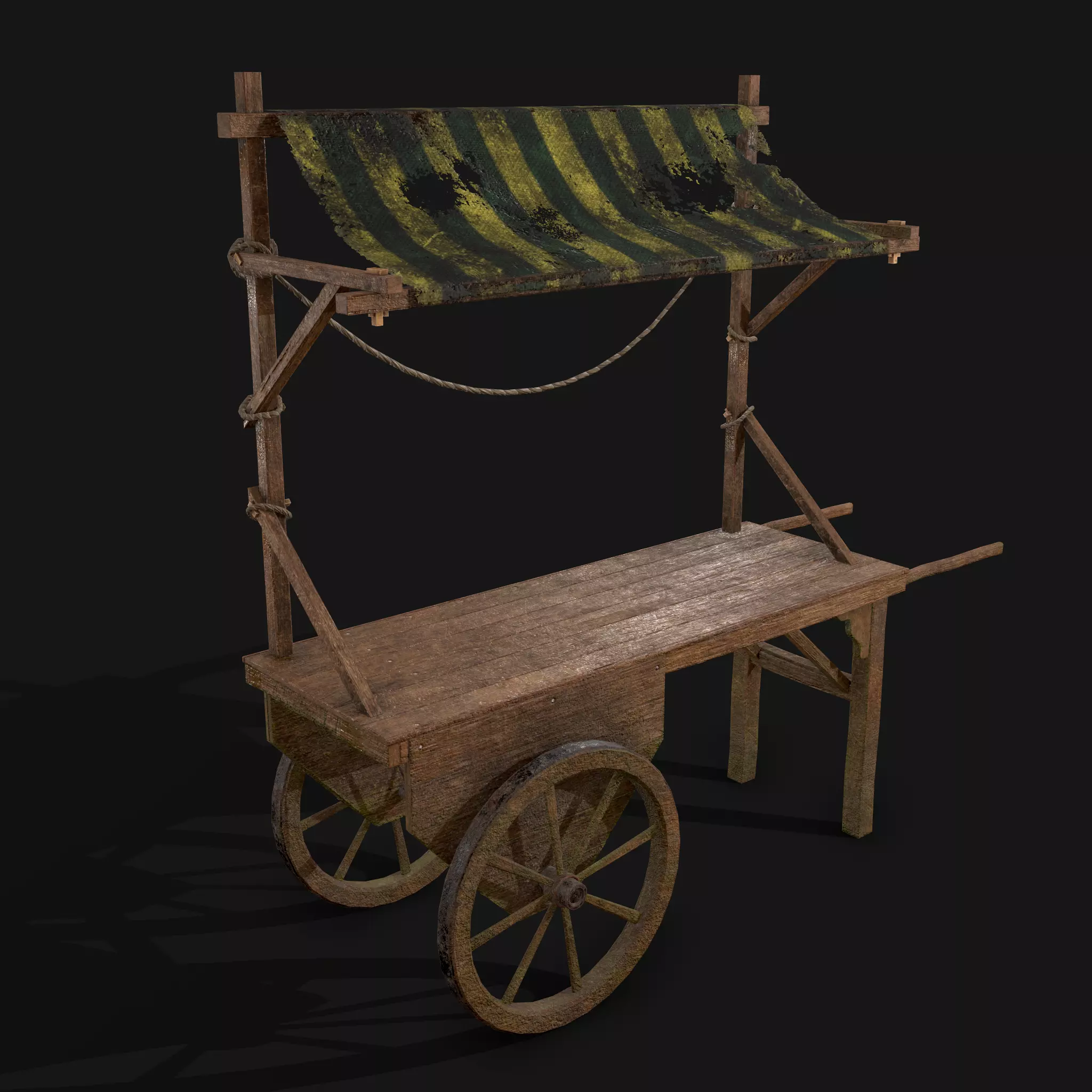 Wheeled Flat Deck Display Low-poly 3D model