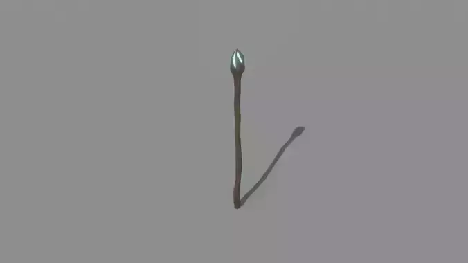 Stylized Wizard Wooden Staff Of Light