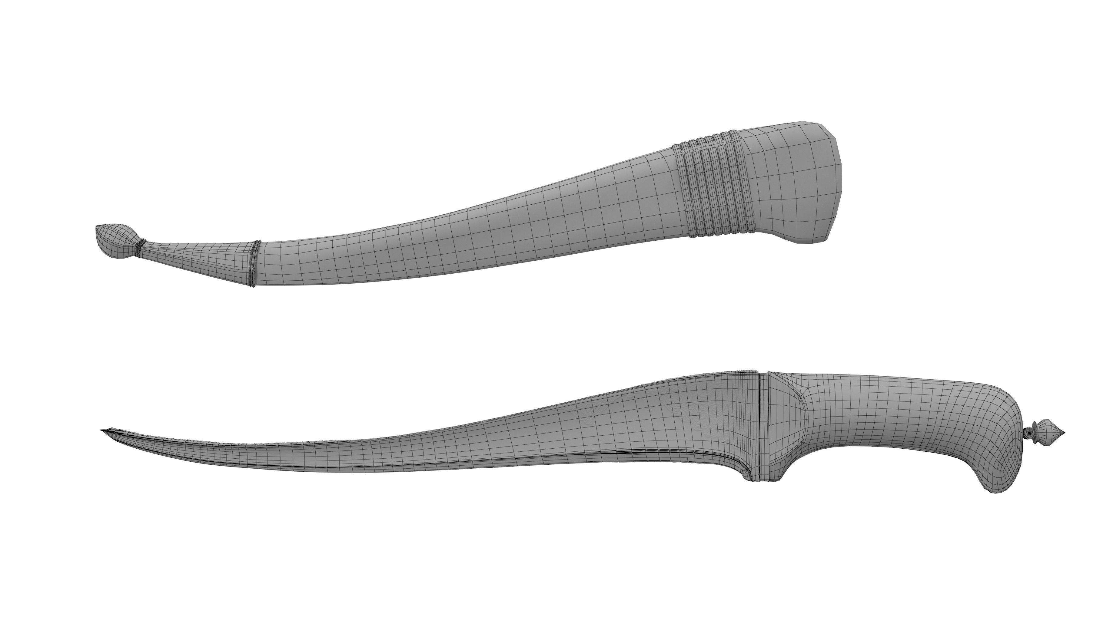 PESH-KABZ samurai sword 3D model_16