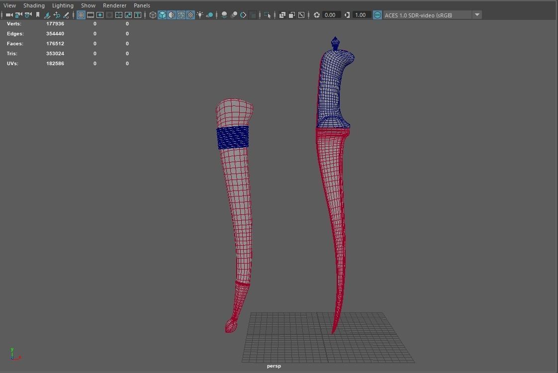 PESH-KABZ samurai sword 3D model_8