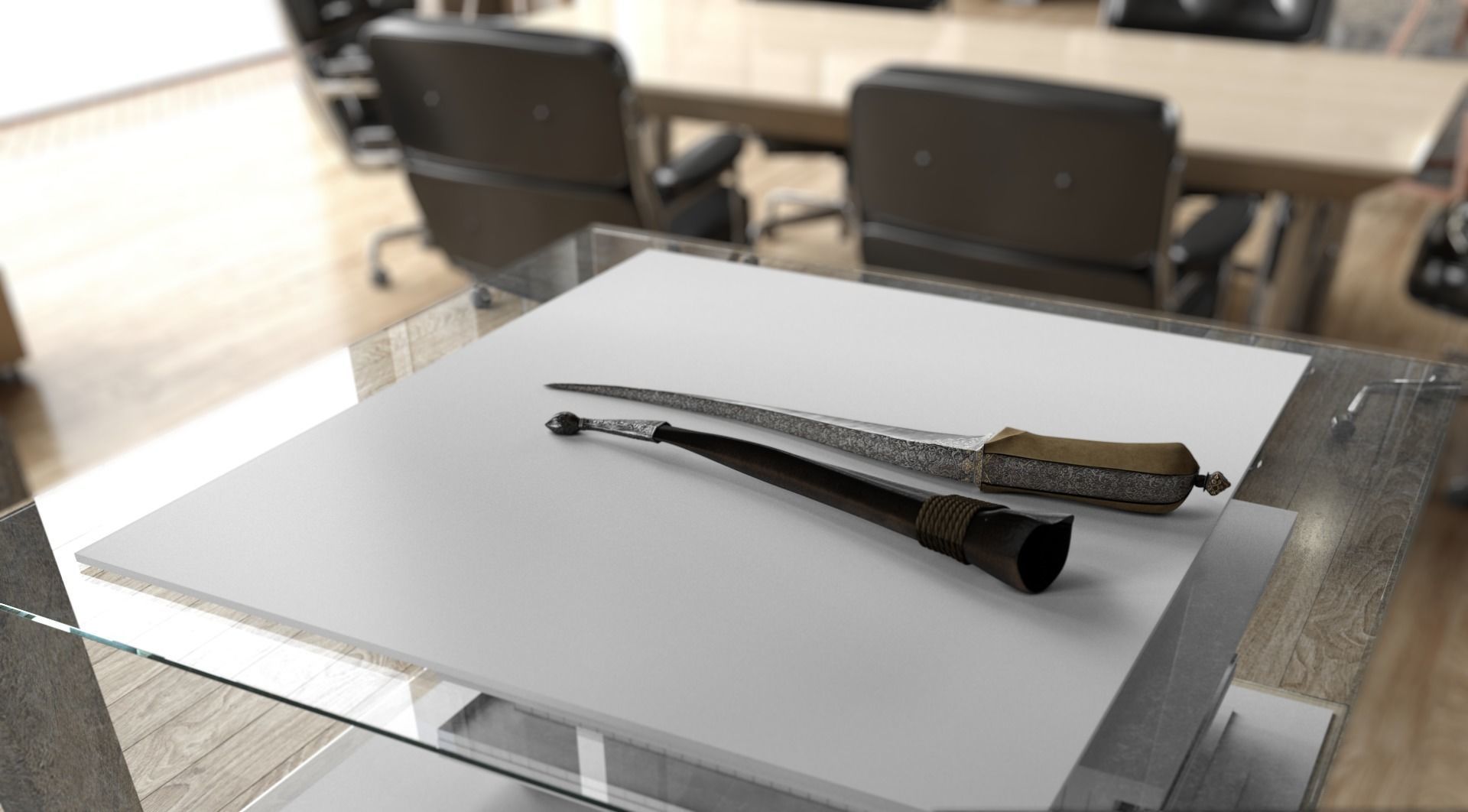 PESH-KABZ samurai sword 3D model_2