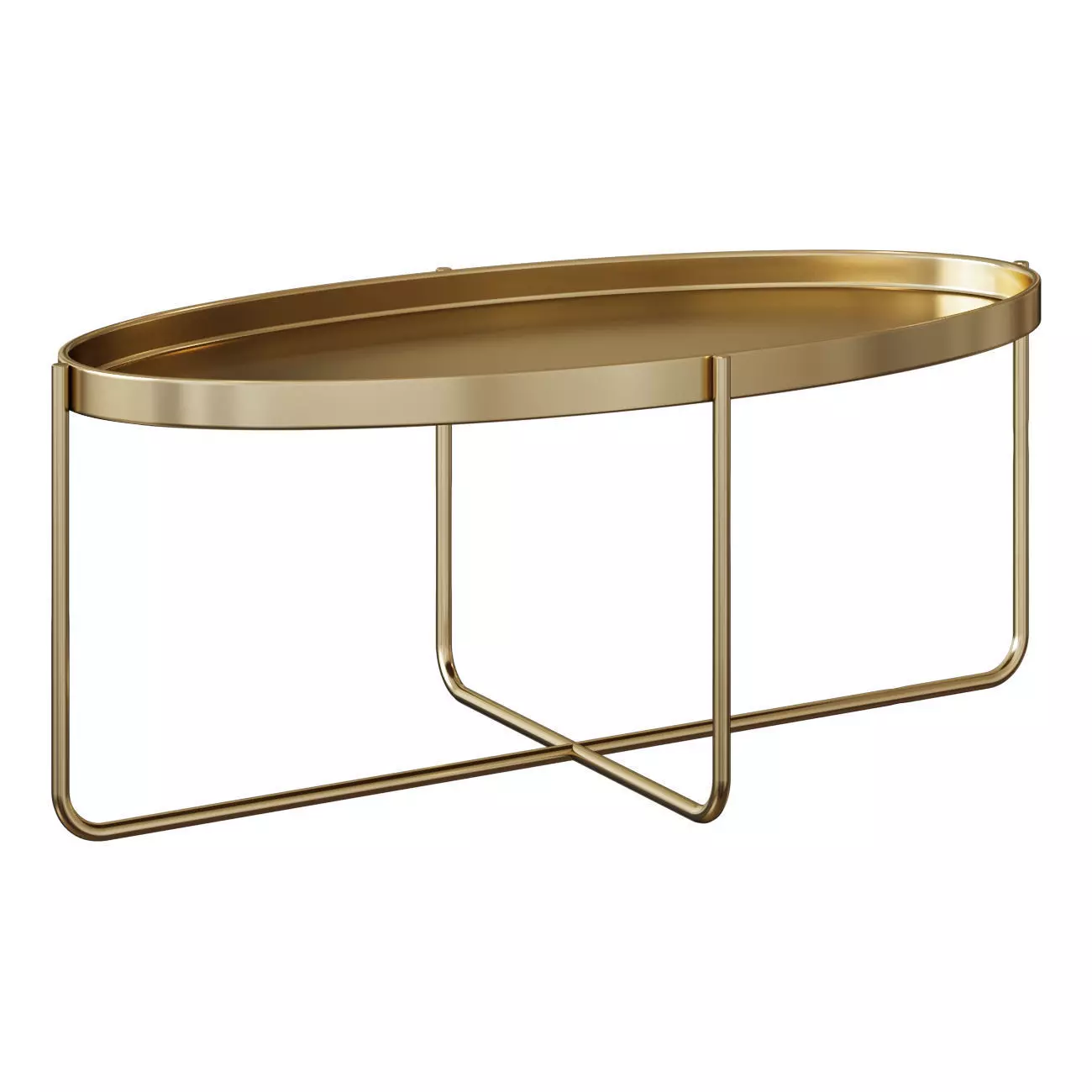 COFFEE TABLE GAULTIER MODERN GOLD OVAL COFFEE TABLE 3D model