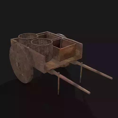 Wheeled Cart  Low-poly 3D model