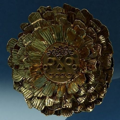 cempasuchil mexican flower pendant 3D print model