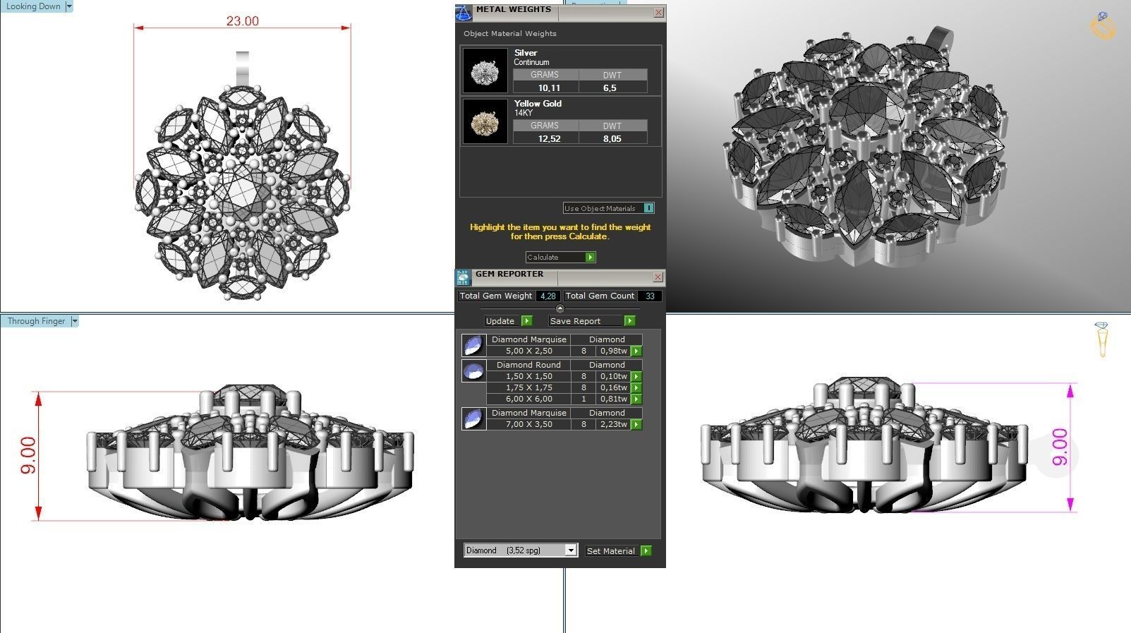pendant gems 3D print model_2
