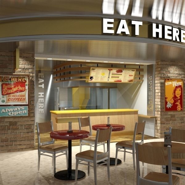 Fast Food Kiosk 3D model_1