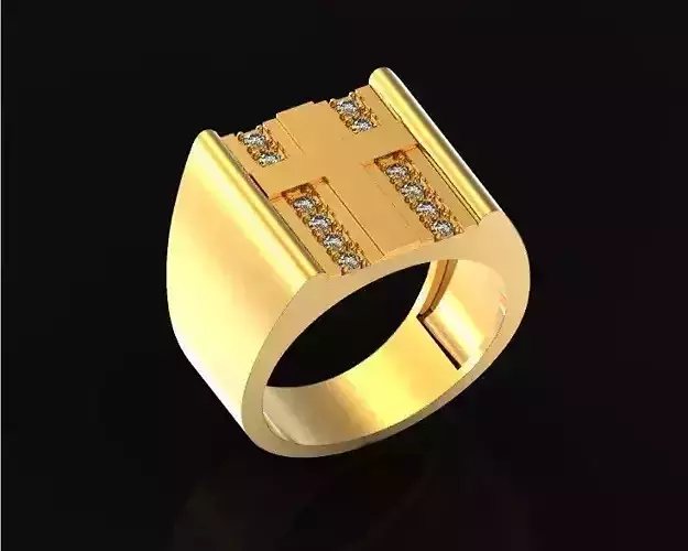 men ring  with a cross